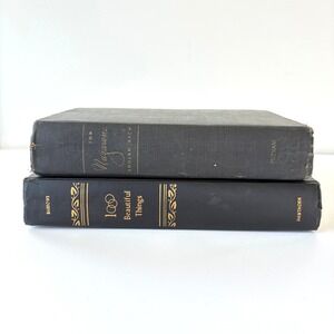 Vintage Black Decorative Books Set The Nazarene 1939 1000 Beautiful Things Gilt